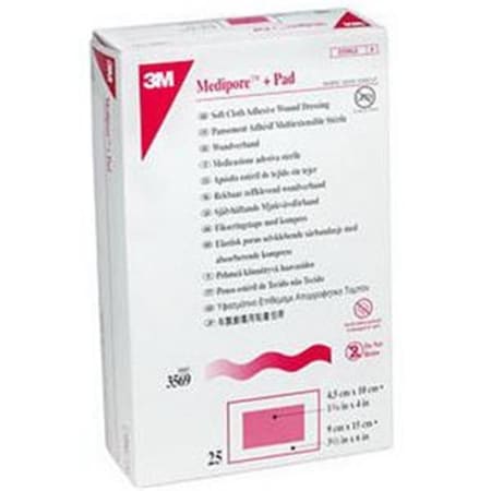 3M 3M 883568 Medipore Plus Pad Soft Cloth Adhesive Dressing - 6 x 6 in. 883568